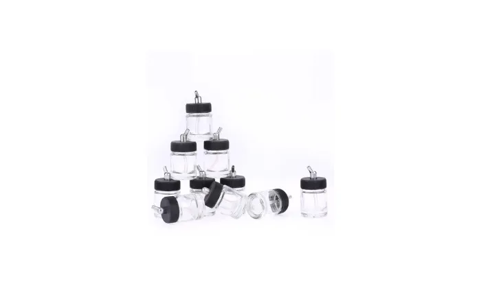 10 Piece Airbrush Glass Bottles