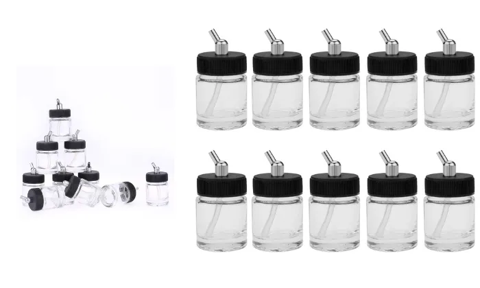 10 Piece Airbrush Glass Bottles