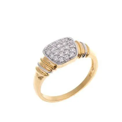 22 Carat Gold Cluster Men's Ring set with Cubic Zirconias LR14784