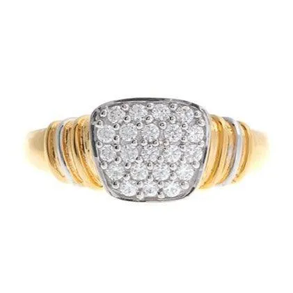 22 Carat Gold Cluster Men's Ring set with Cubic Zirconias LR14784