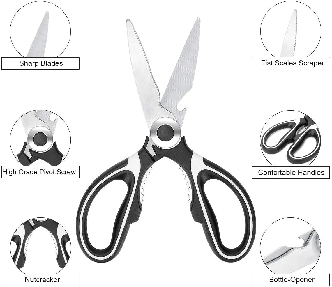 3pcs Heavy Duty Scissors for Kitchen Use / Multi-Function Kitchen Scissors Ultra Sharp Random Color