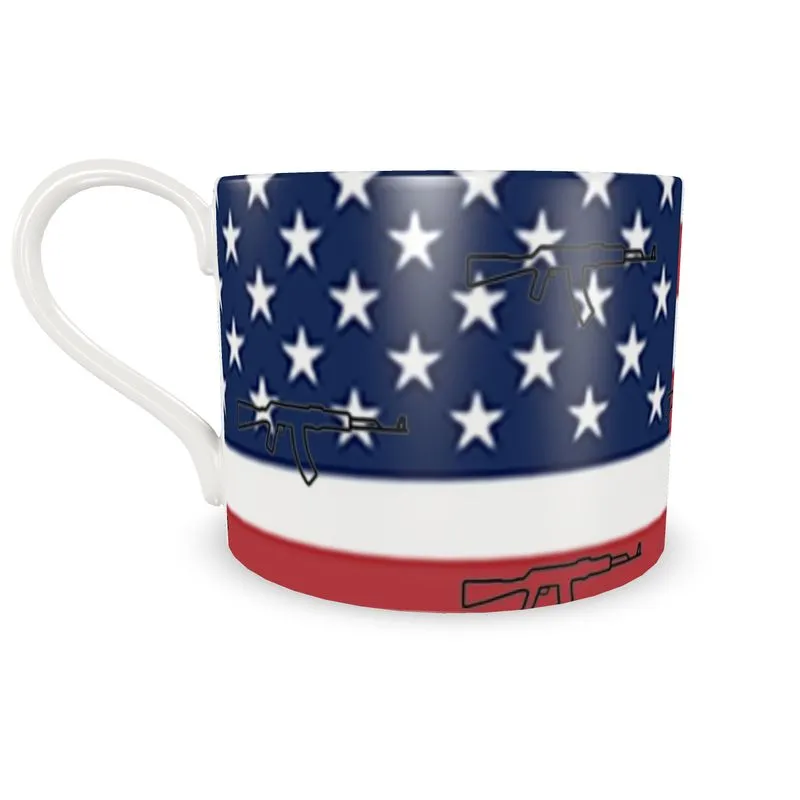 #411 cocknload cup/saucer USA print