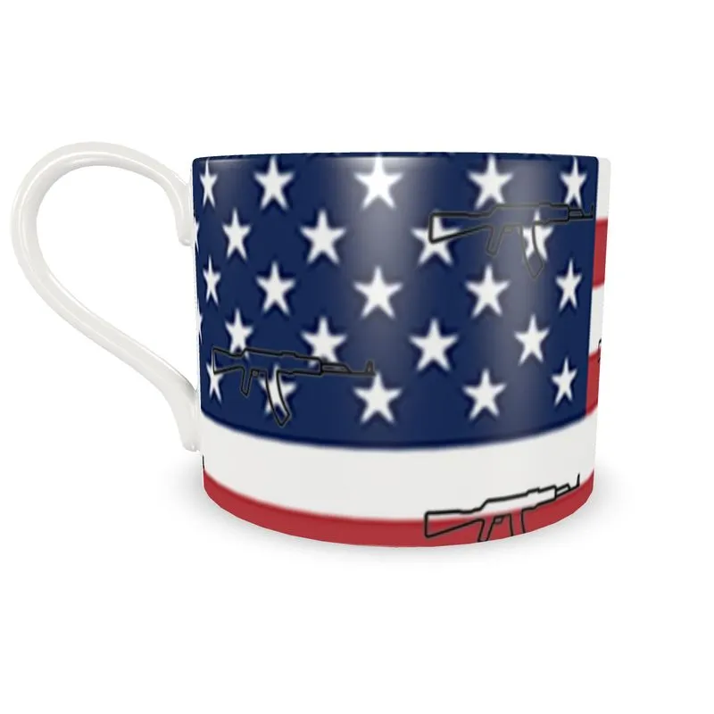 #411 cocknload cup/saucer USA print