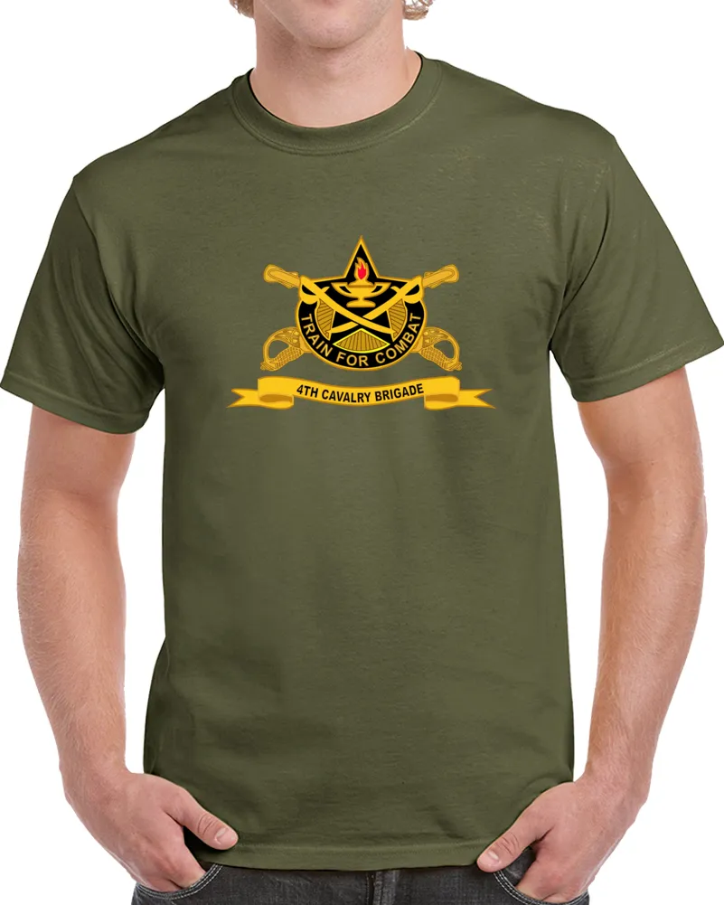 4th Cavalry Brigade w Br - Ribbon Classic T Shirt