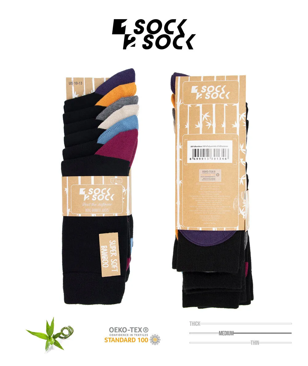 6 PACK BAMBOO SOCKS BLACK