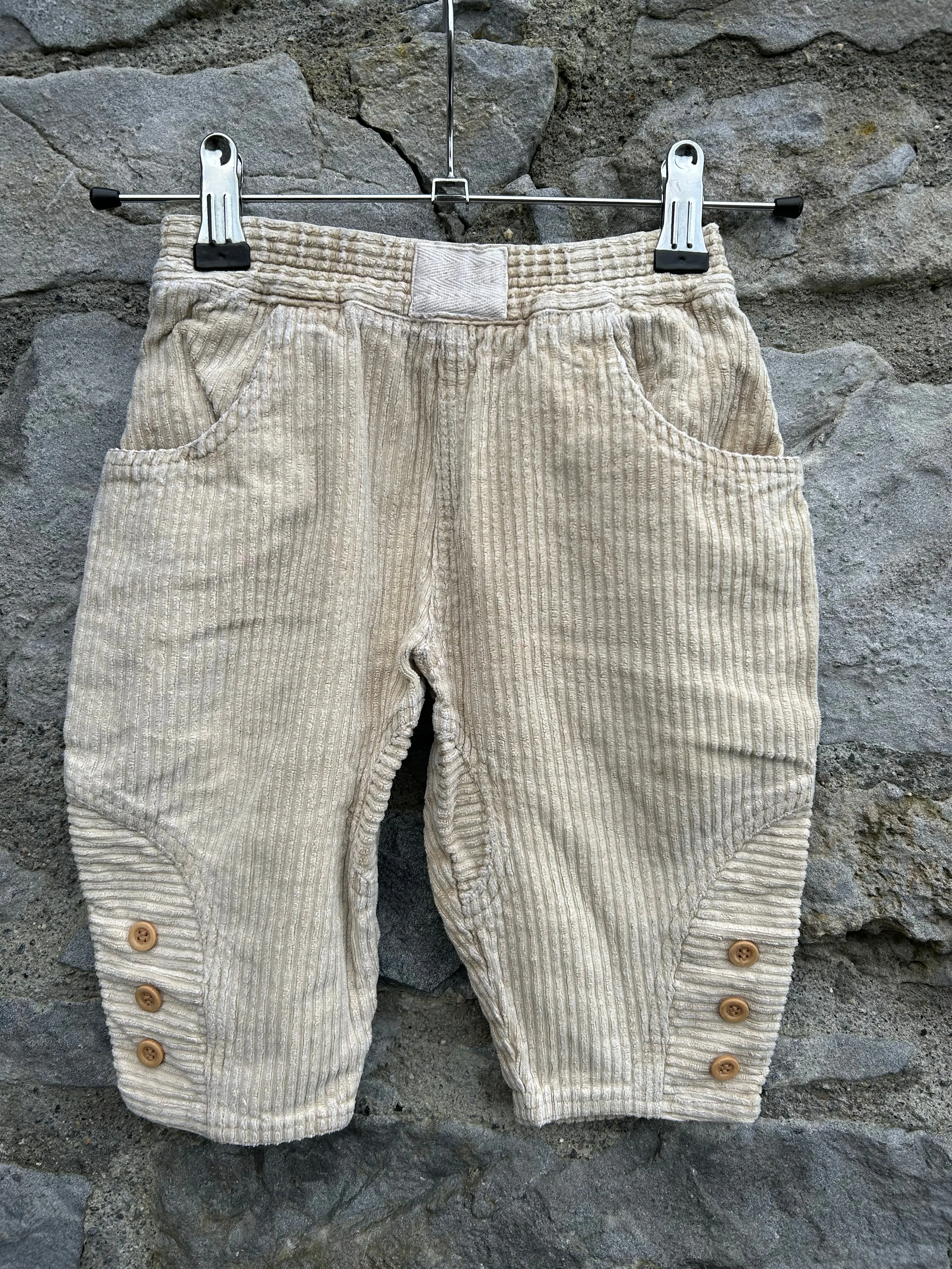 80s beige thick cords  9-12m (74-80cm)