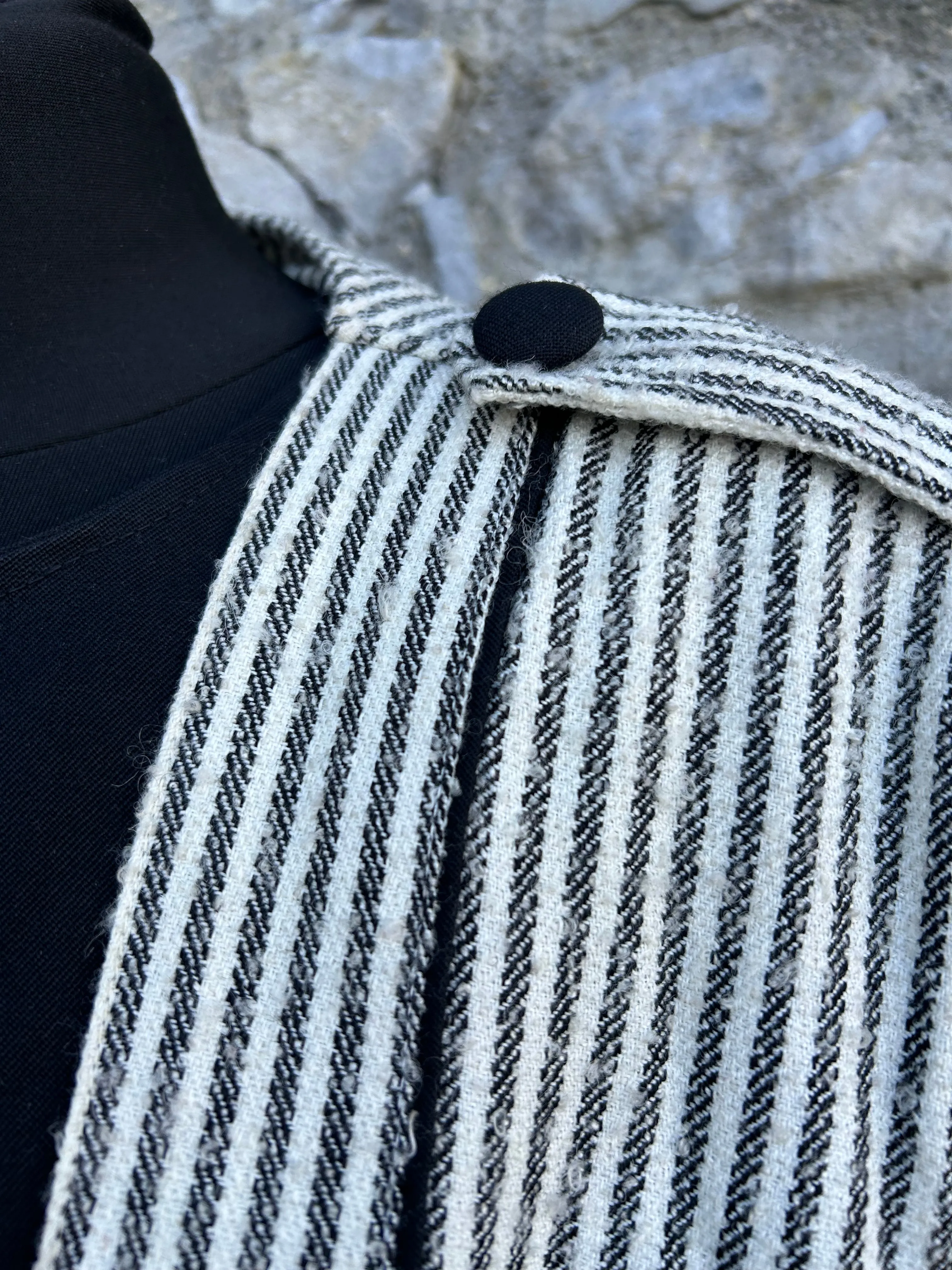 80s grey stripy dress uk 10-12