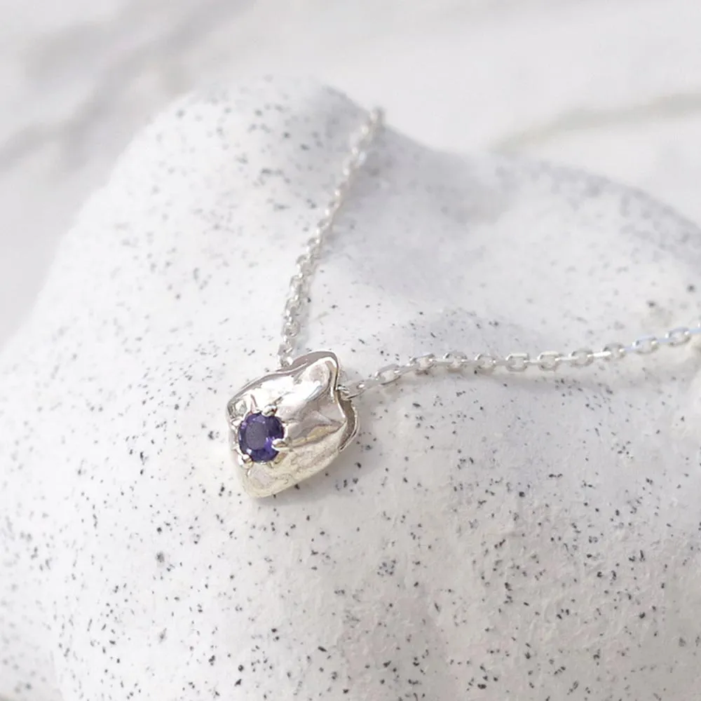 925 Silver Iolite Short Necklace