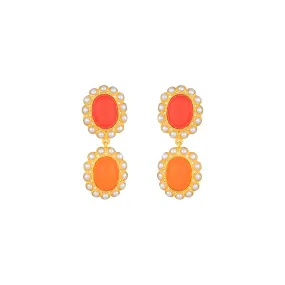 Ada Earrings Red & Orange Coral