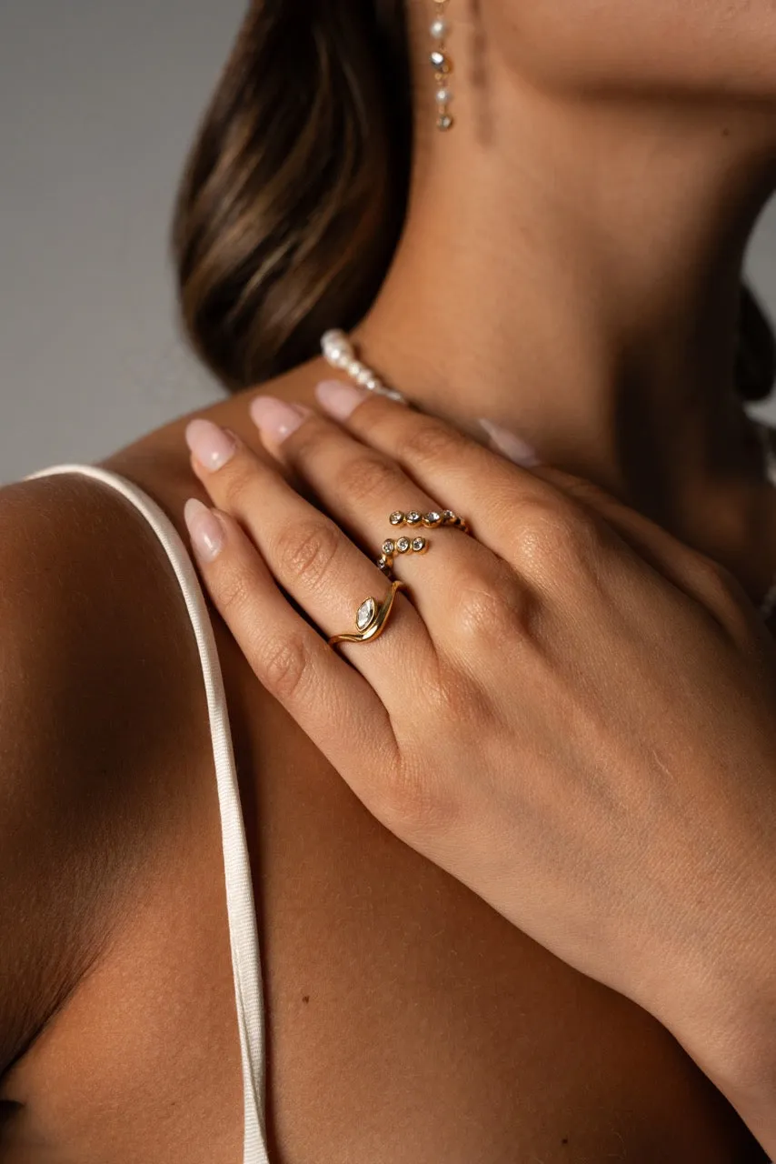 Adorn Ring Marquise 14K Gold Plated