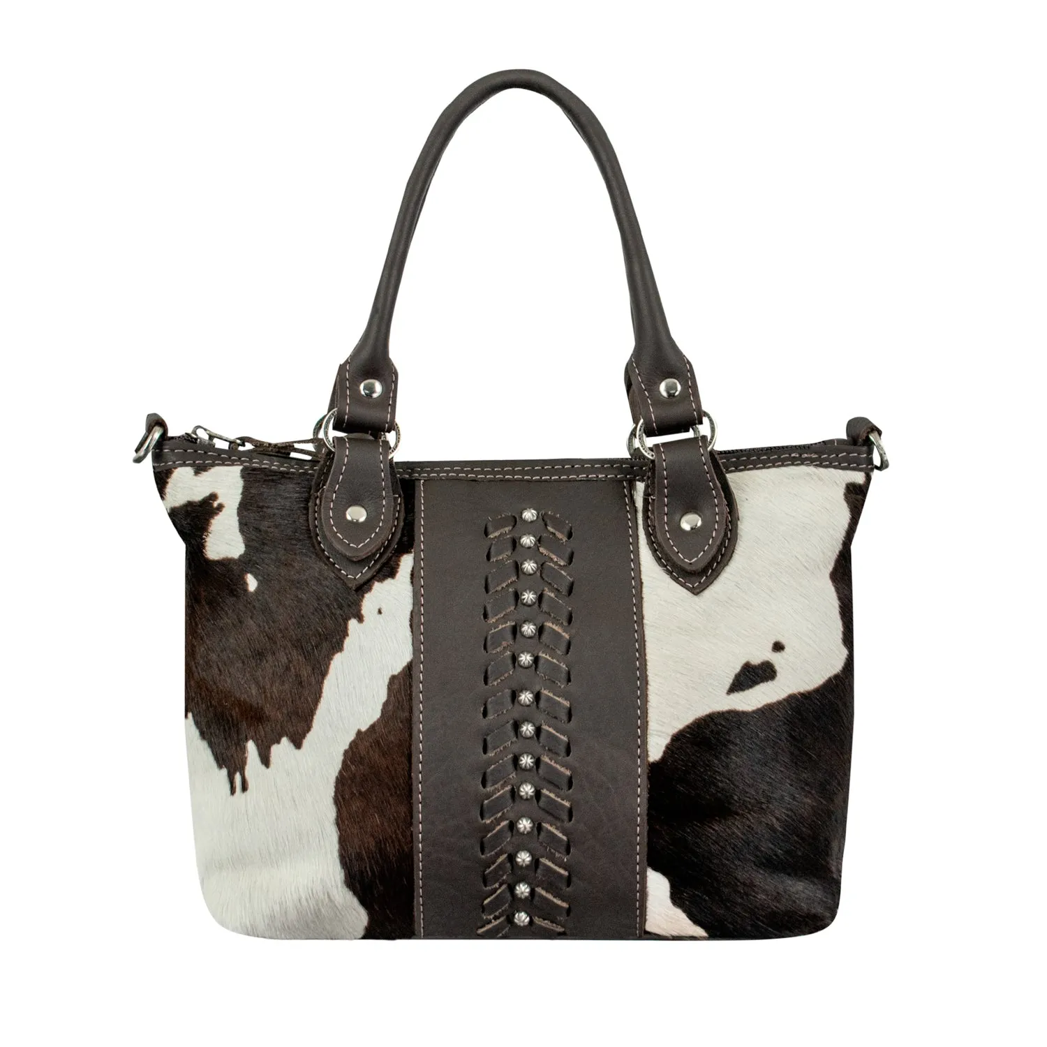 American West Womens Cow Town 10in CC Pony Hair-On Leather Handbag Bag