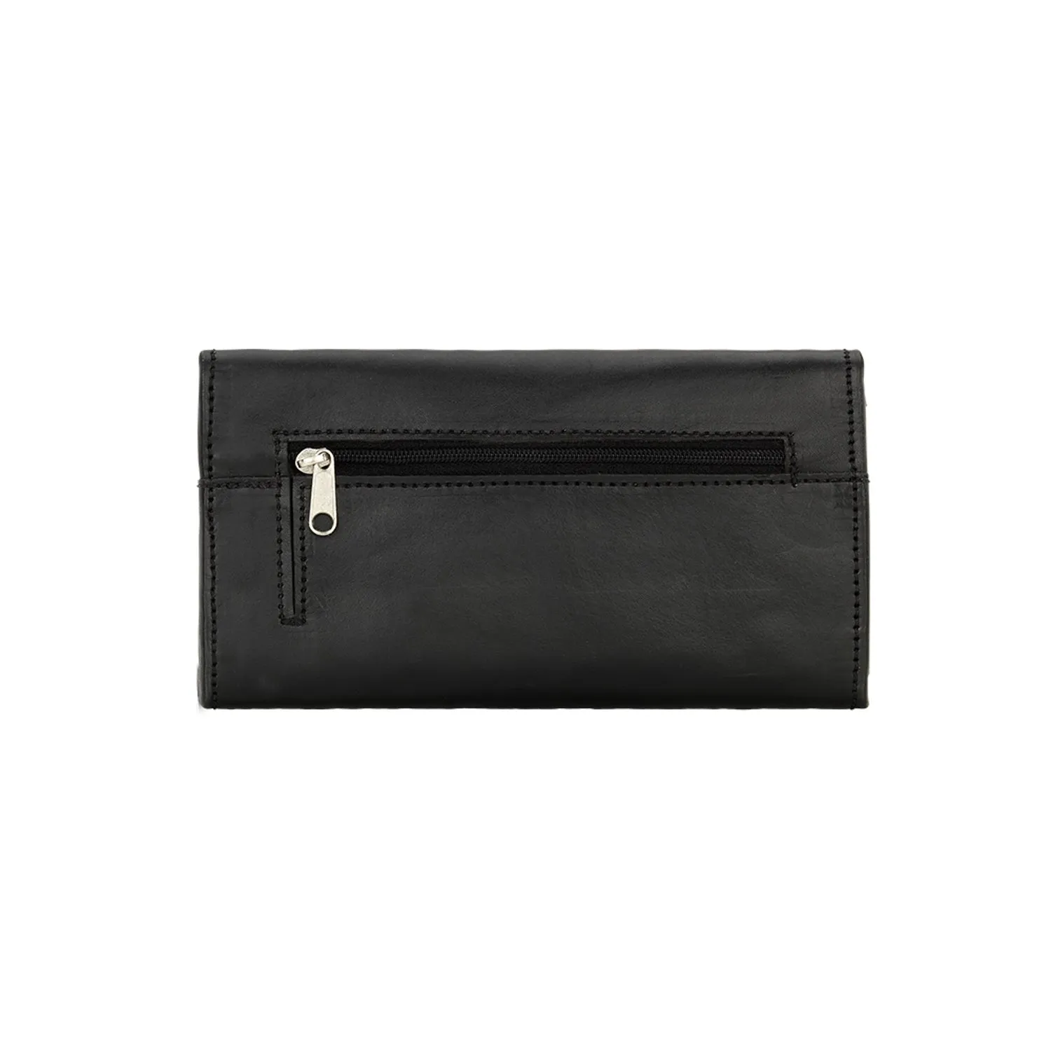 American West Womens Mohave Canyon Black Leather Trifold Wallet