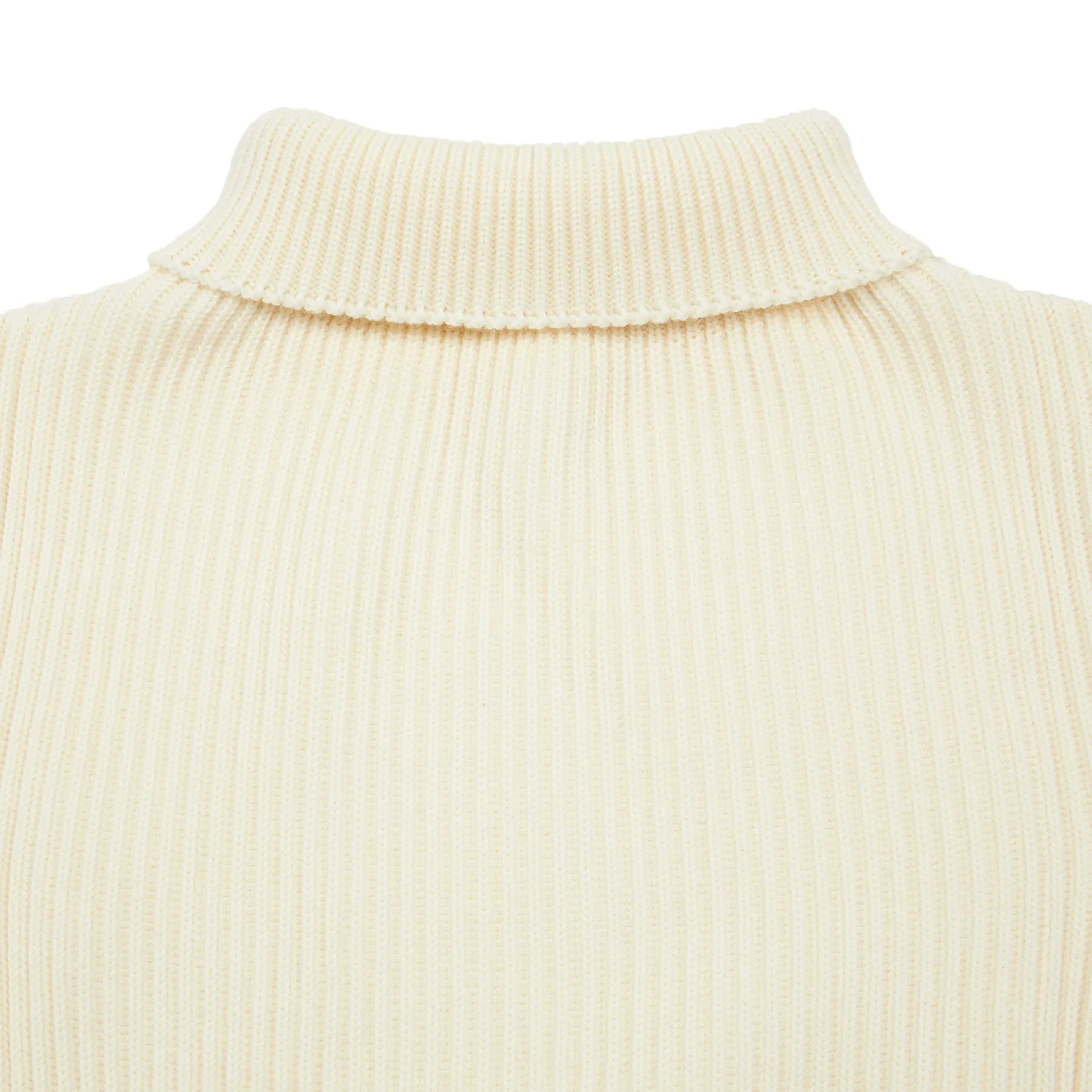 Andersen-Andersen Navy Turtle Neck Sweater in Off White