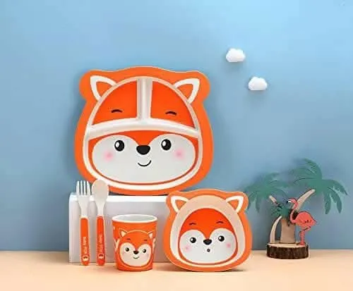 Animals Face 5pcs Tableware Set For Kids (Tiger)