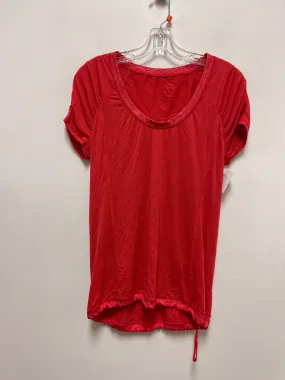 Athletic Top Short Sleeve By Lululemon In Red, Size: S