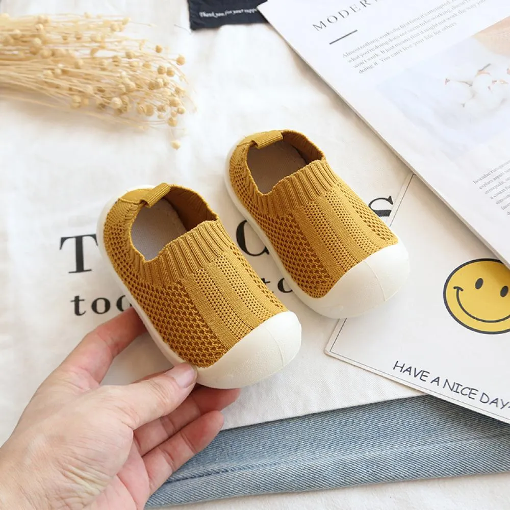 Baby And Toddler Unisex Shoes Solid Woven Breathable Soft Soled Sneakers Walking Shoes Wholesale Baby Shoes Suppliers