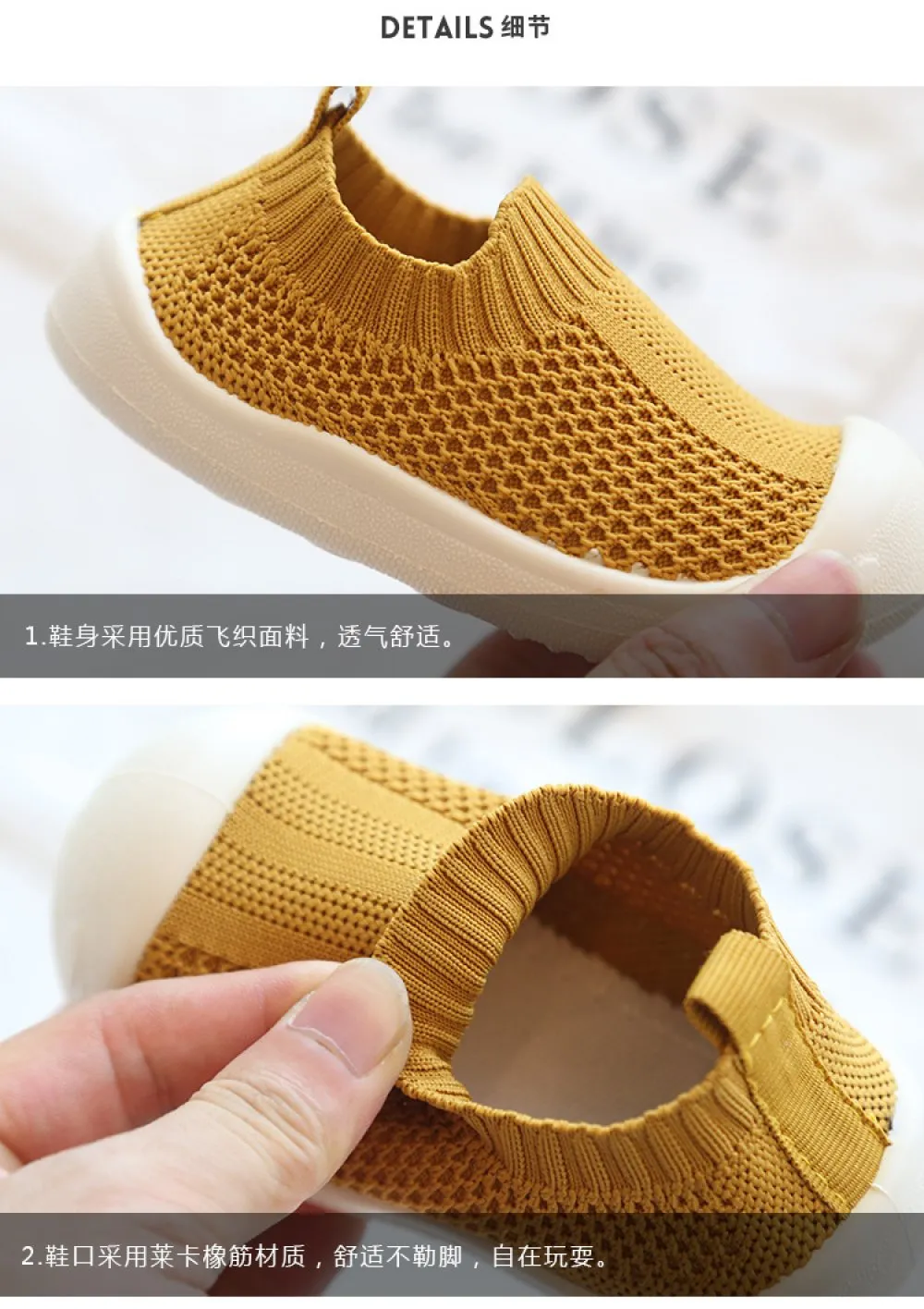 Baby And Toddler Unisex Shoes Solid Woven Breathable Soft Soled Sneakers Walking Shoes Wholesale Baby Shoes Suppliers