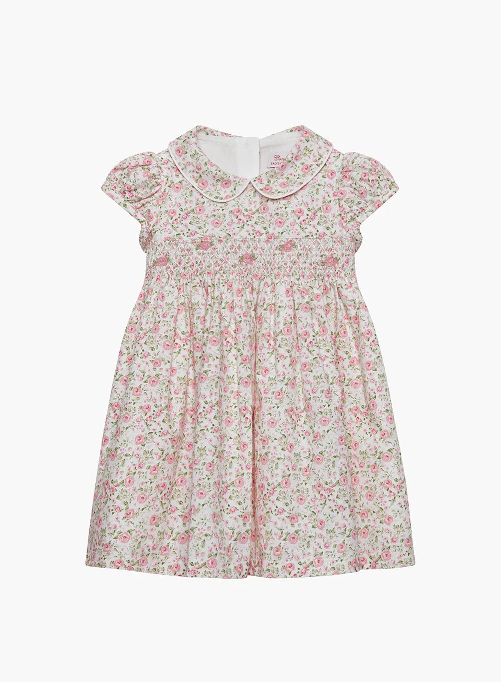 Baby Catherine Smocked Dress in Pink Rose