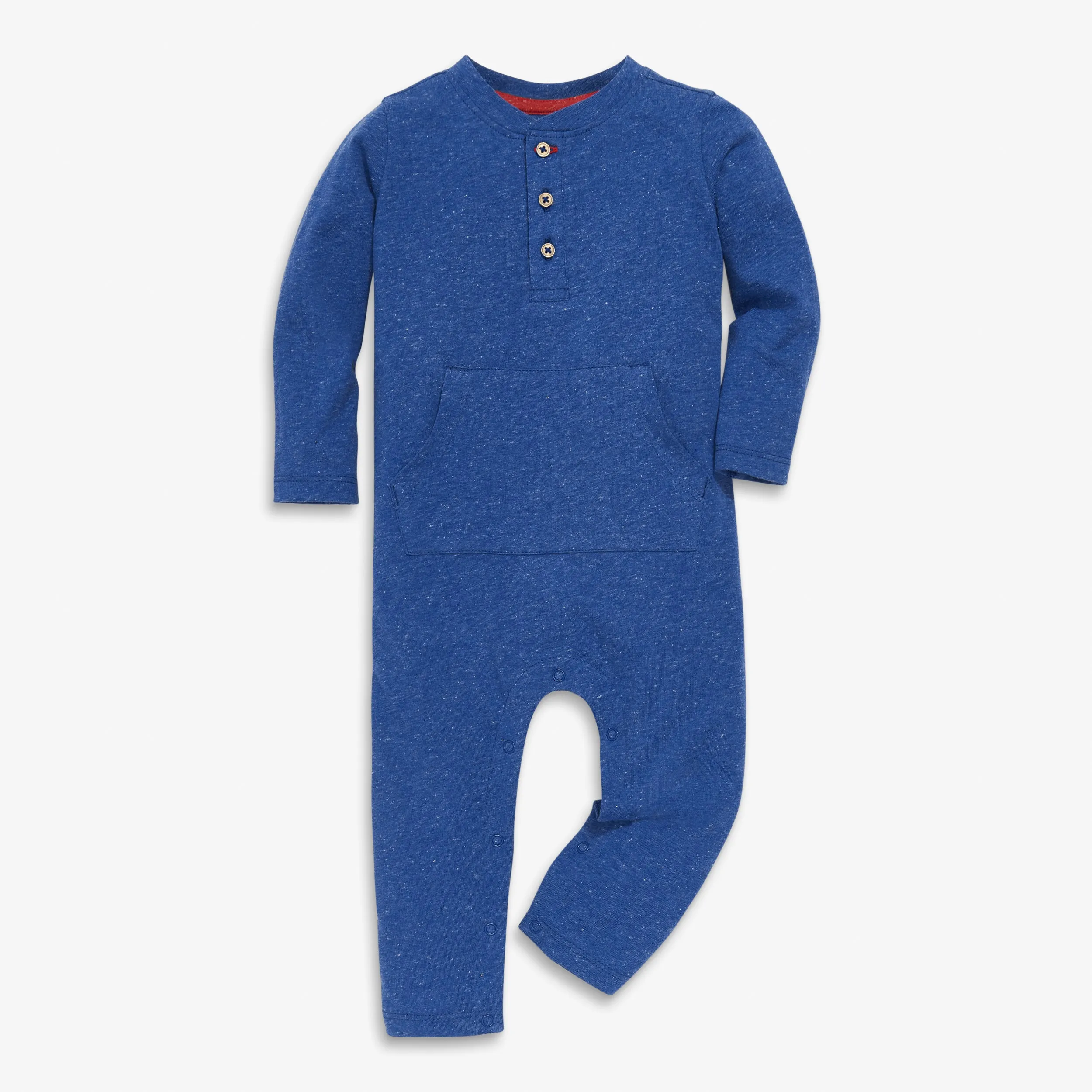 Baby heathered henley romper