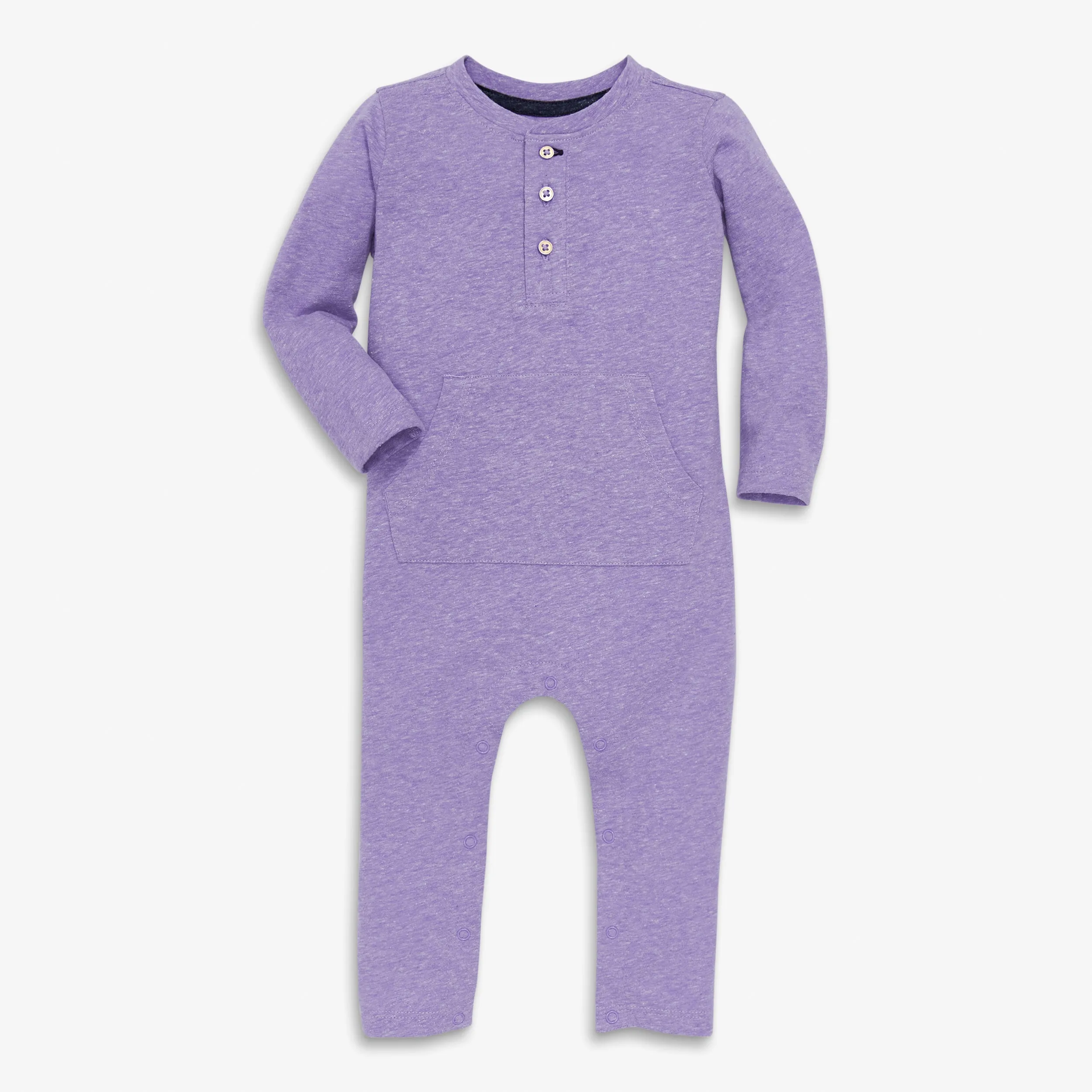 Baby heathered henley romper