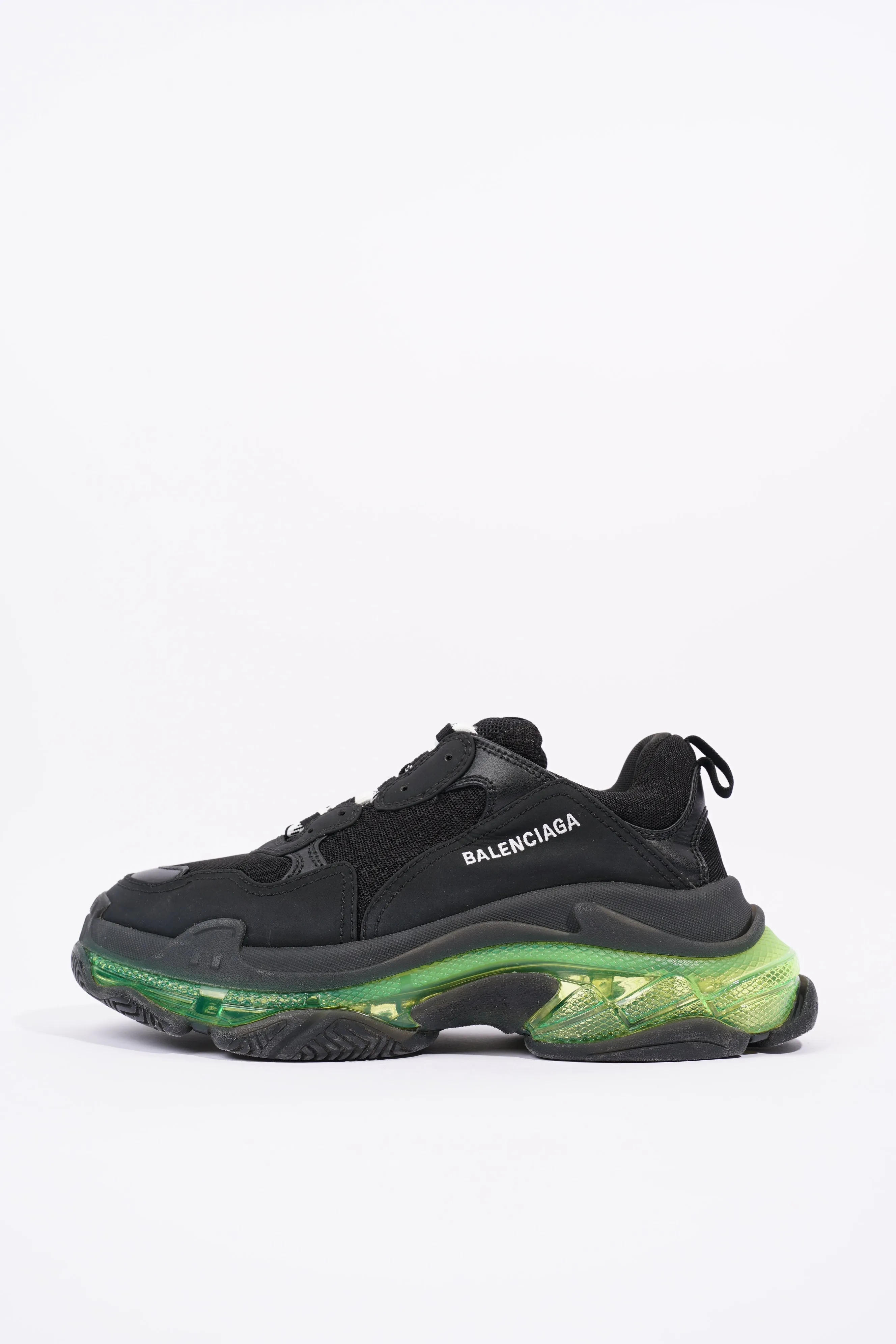 Balenciaga Mens Triple S Black / Green / Clear Sole EU 41 / UK 7