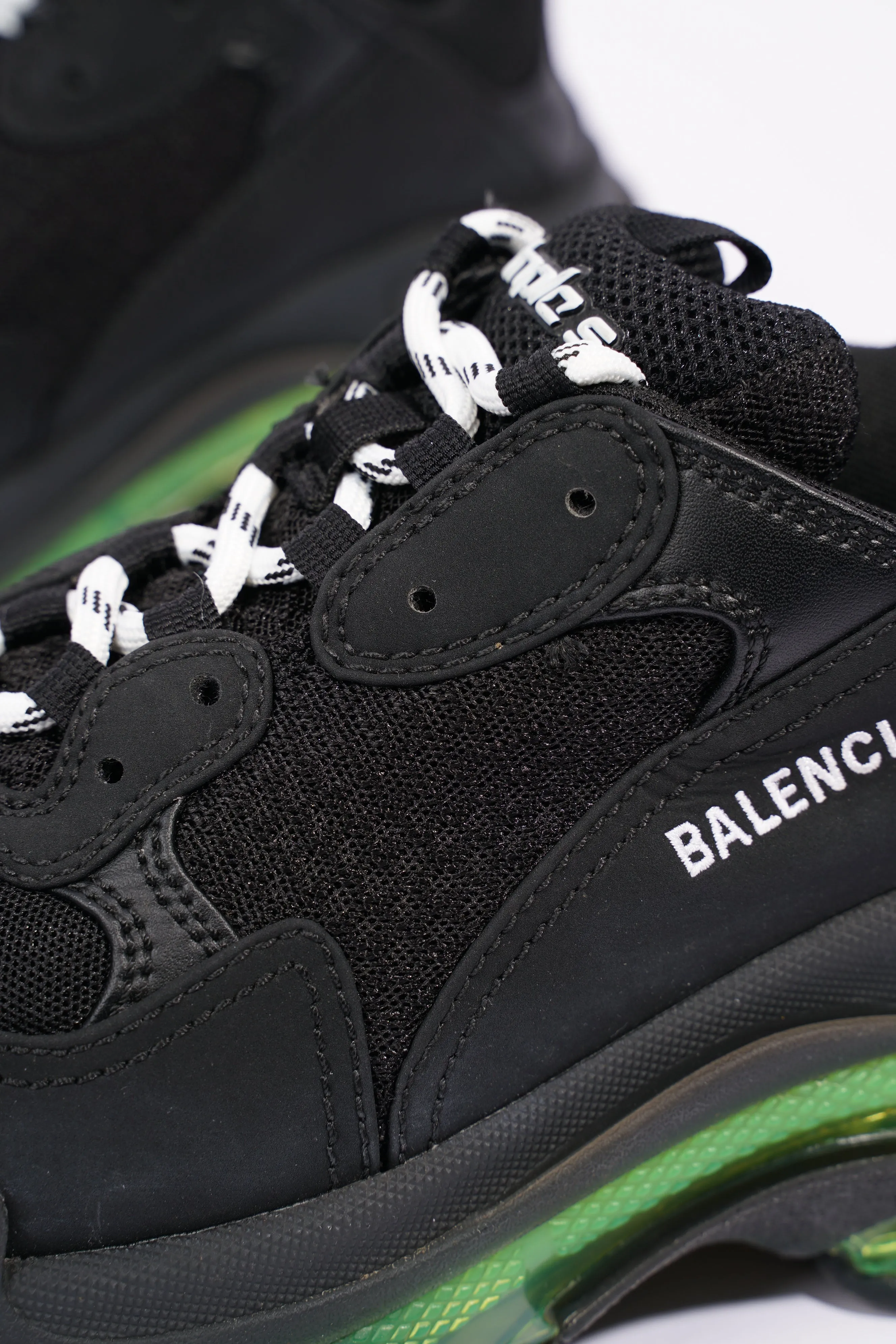 Balenciaga Mens Triple S Black / Green / Clear Sole EU 41 / UK 7