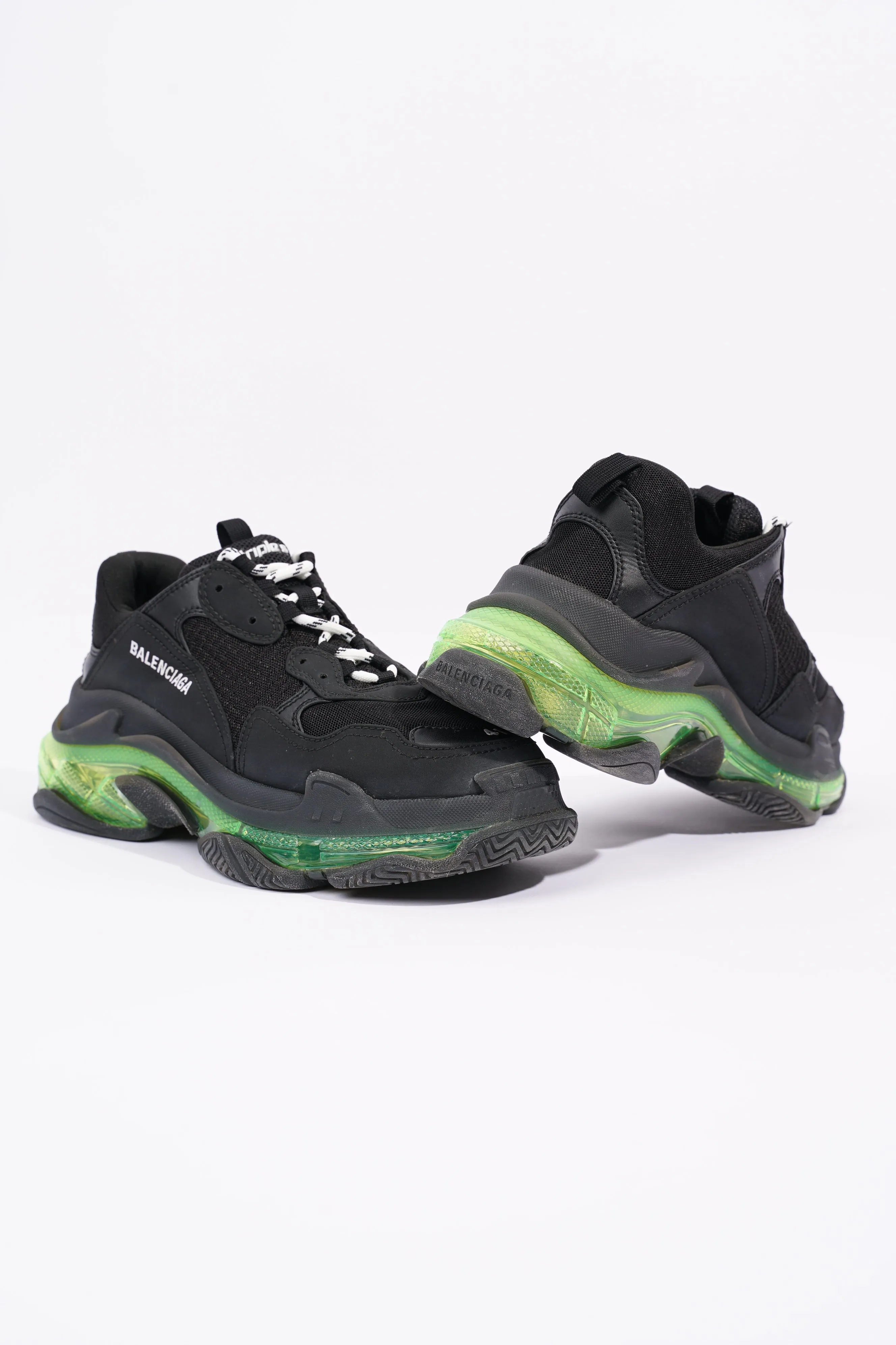 Balenciaga Mens Triple S Black / Green / Clear Sole EU 41 / UK 7