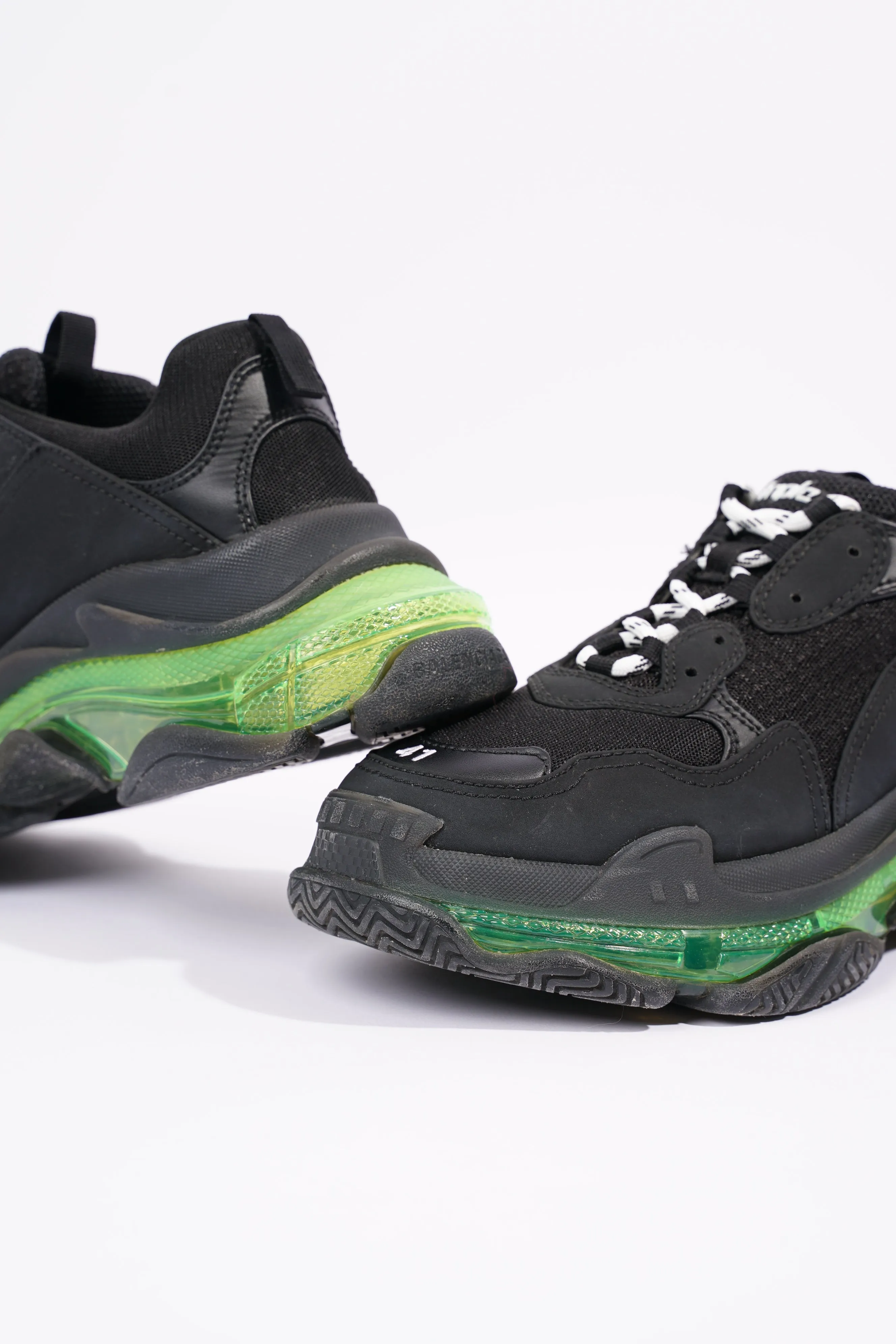 Balenciaga Mens Triple S Black / Green / Clear Sole EU 41 / UK 7