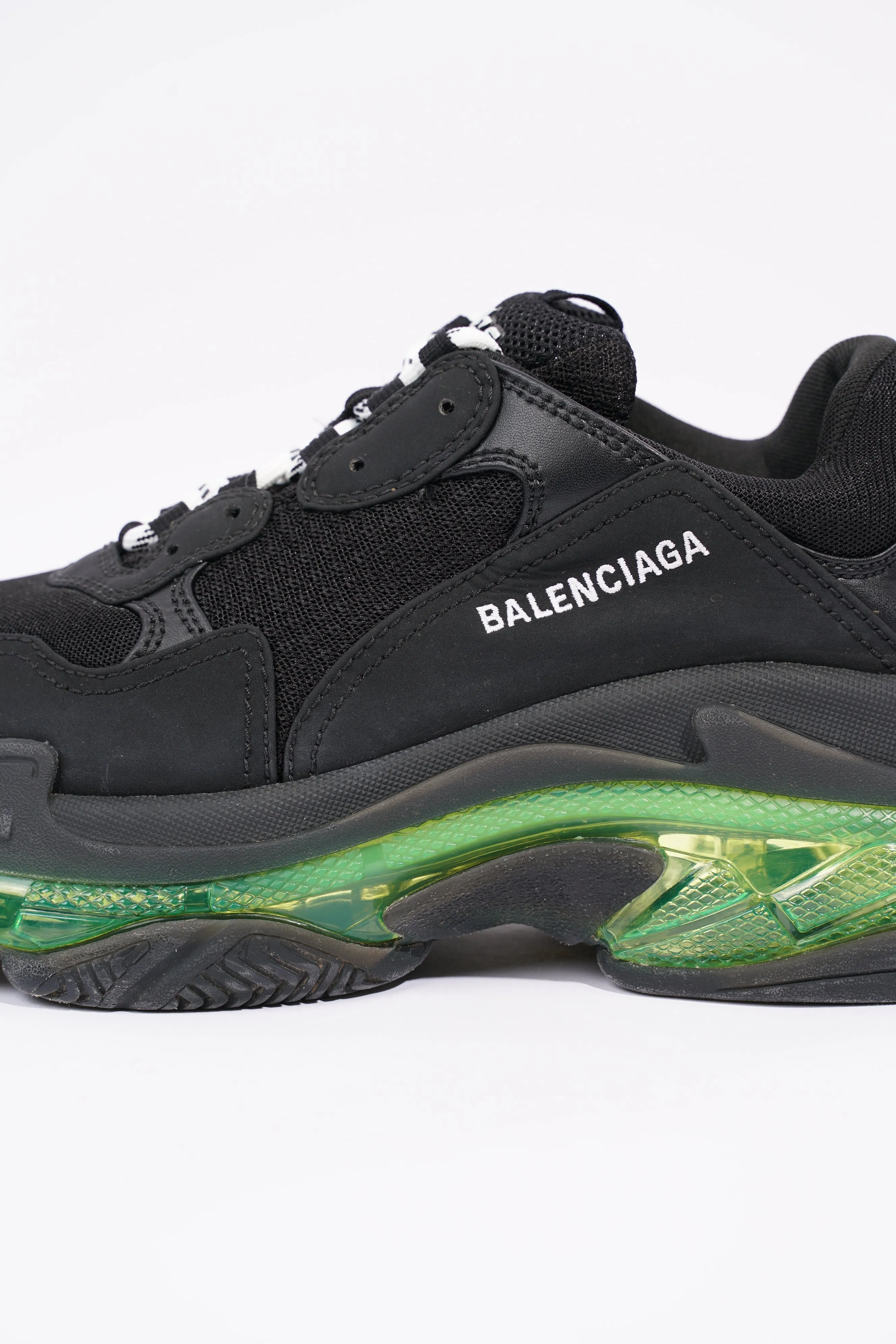 Balenciaga Mens Triple S Black / Green / Clear Sole EU 41 / UK 7