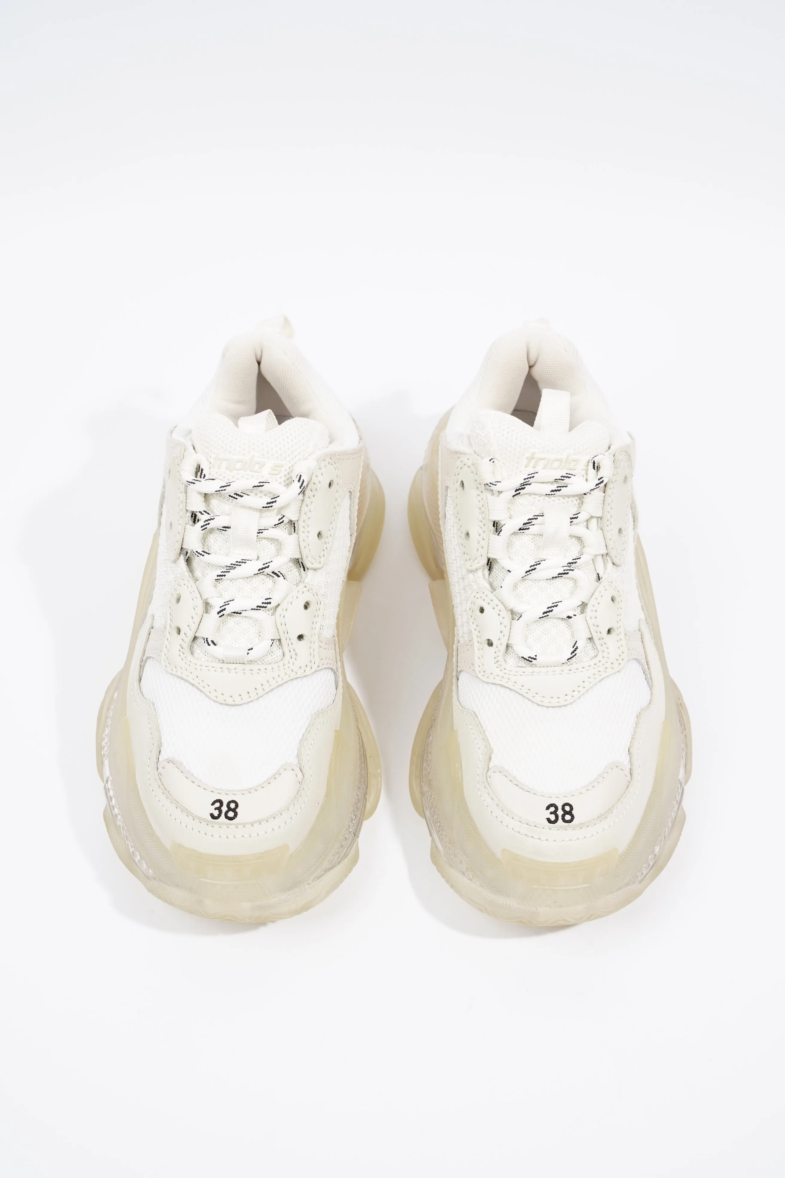 Balenciaga Triple S Clear Sole White Mesh EU 38 UK 5