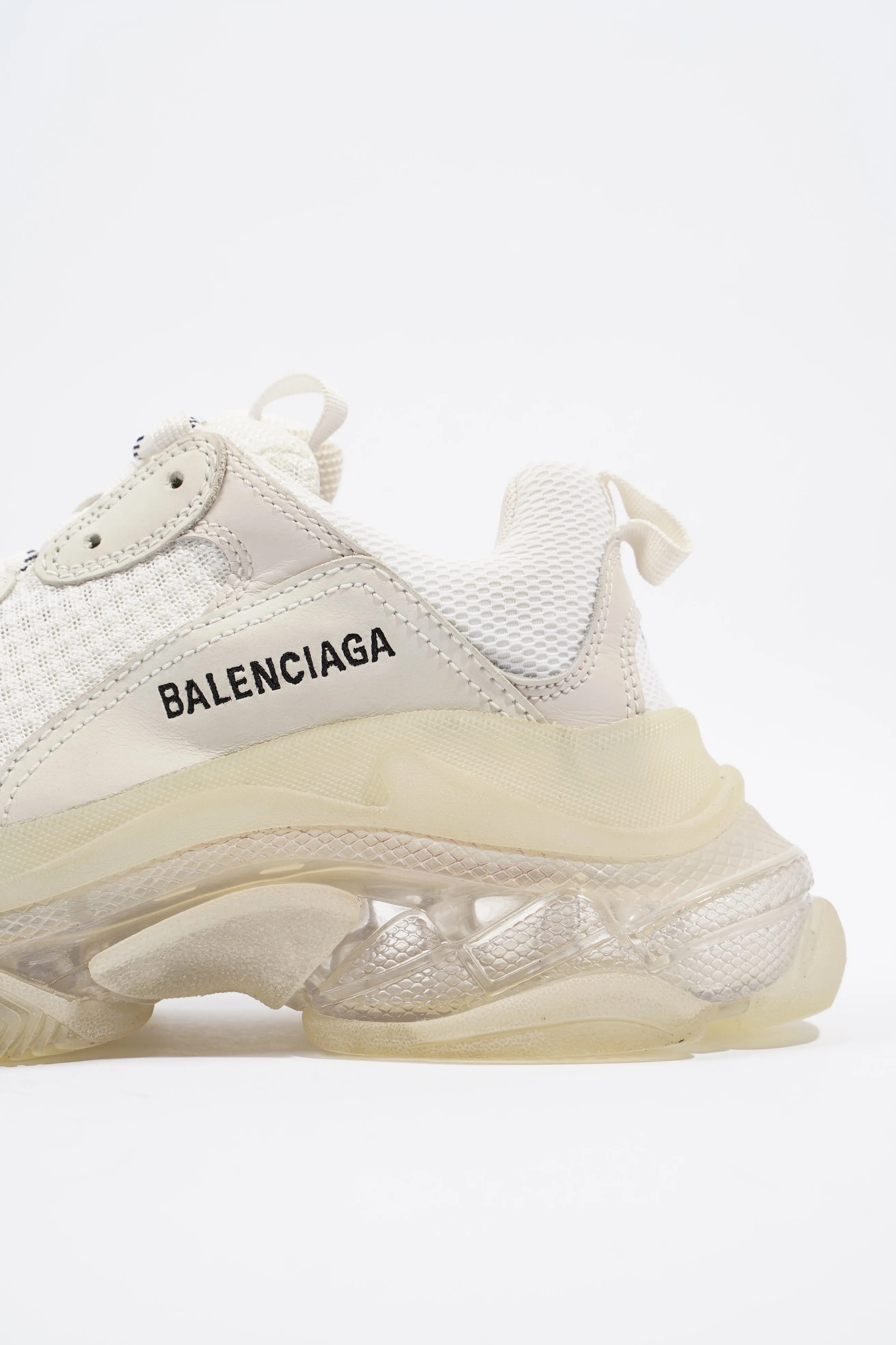 Balenciaga Triple S Clear Sole White Mesh EU 38 UK 5