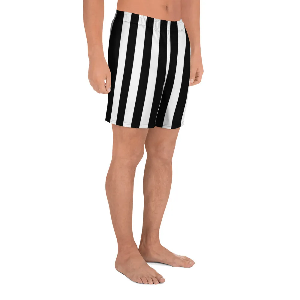 Beetlejuice Stripes - Men's Black and White Striped Athletic Lounge Shorts