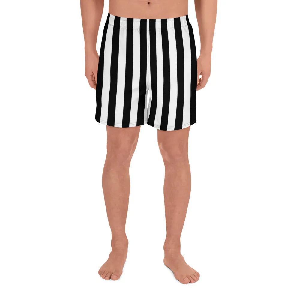 Beetlejuice Stripes - Men's Black and White Striped Athletic Lounge Shorts