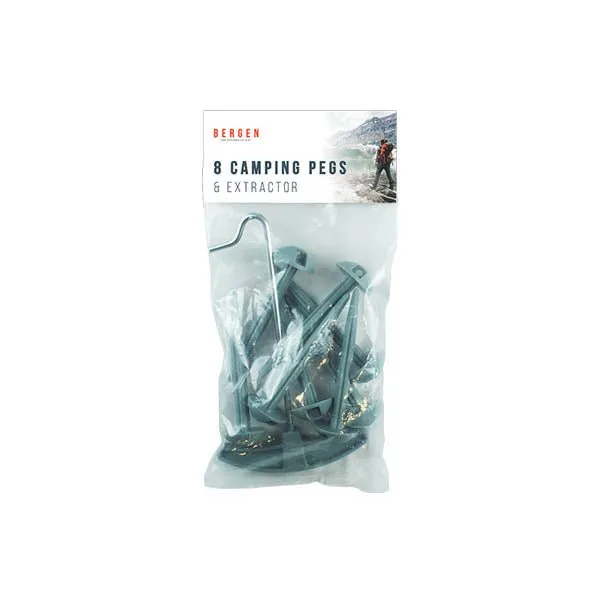 Bergen 8 Camping Pegs & Extractor