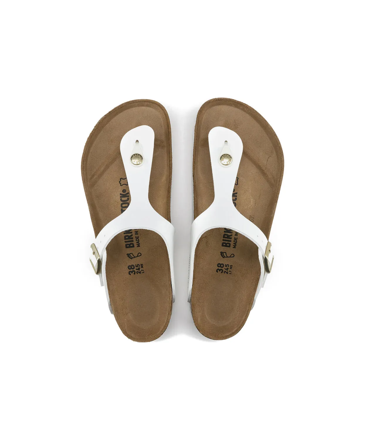 Birkenstock Gizeh Birko-Flor White Patent Sandals