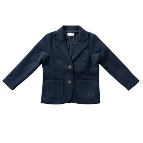 blazer wool with crest - navy