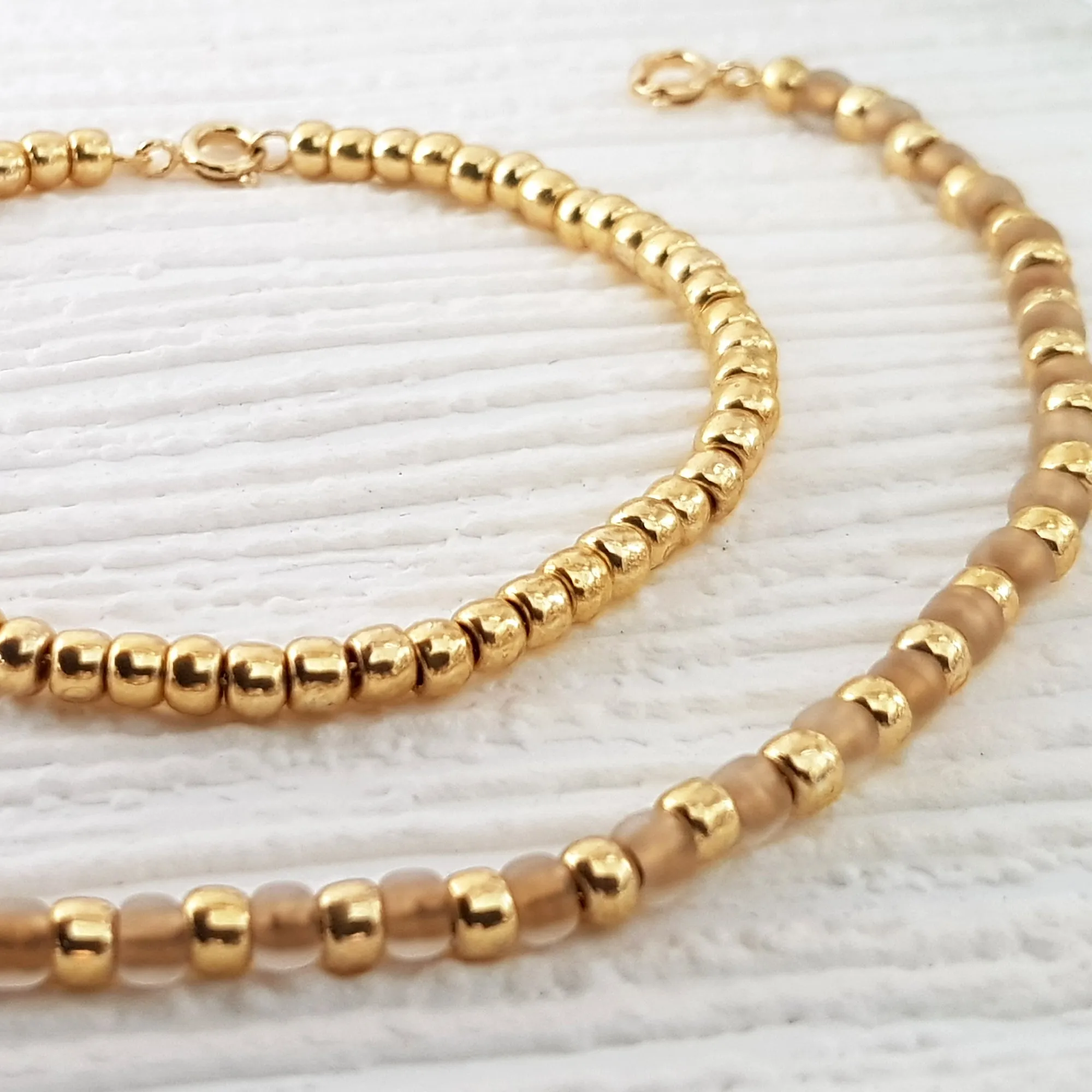 Bracelet Gold Minimalist Stacking Bracelet | Beaded Bracelet |