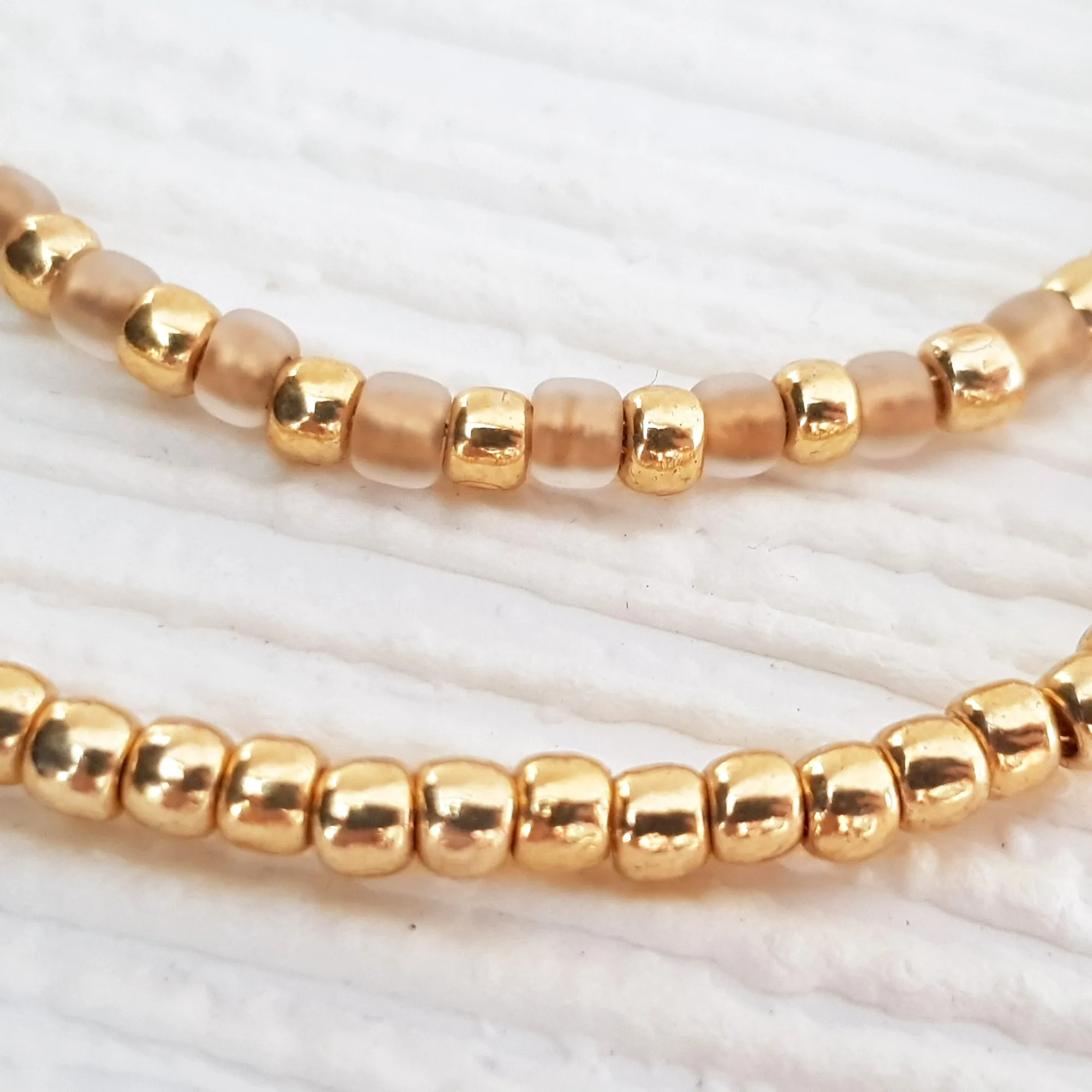 Bracelet Gold Minimalist Stacking Bracelet | Beaded Bracelet |