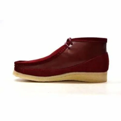 British Walkers Walker 100 Wallabee Boots Men's Burgundy Suede and Leather