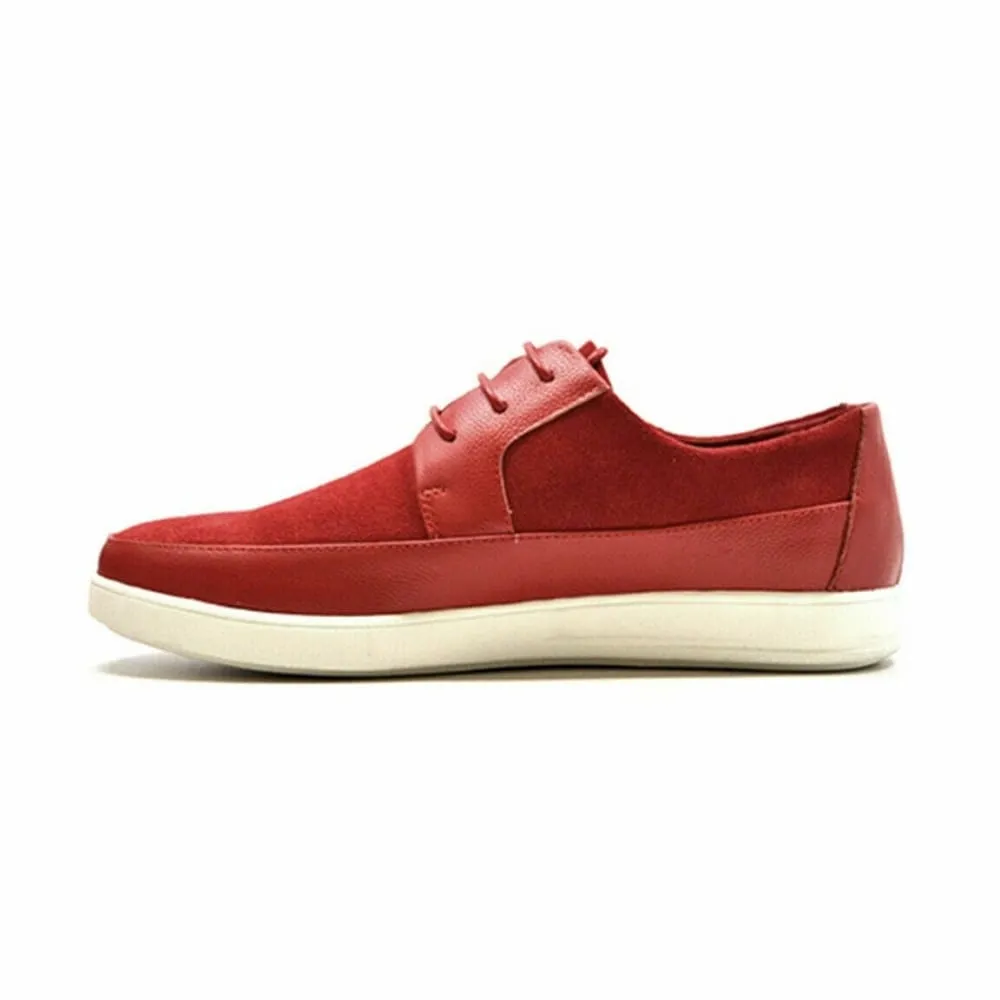 British Walkers Westminster Bally Style Men's Red Leather and Suede Low Top Sneakers