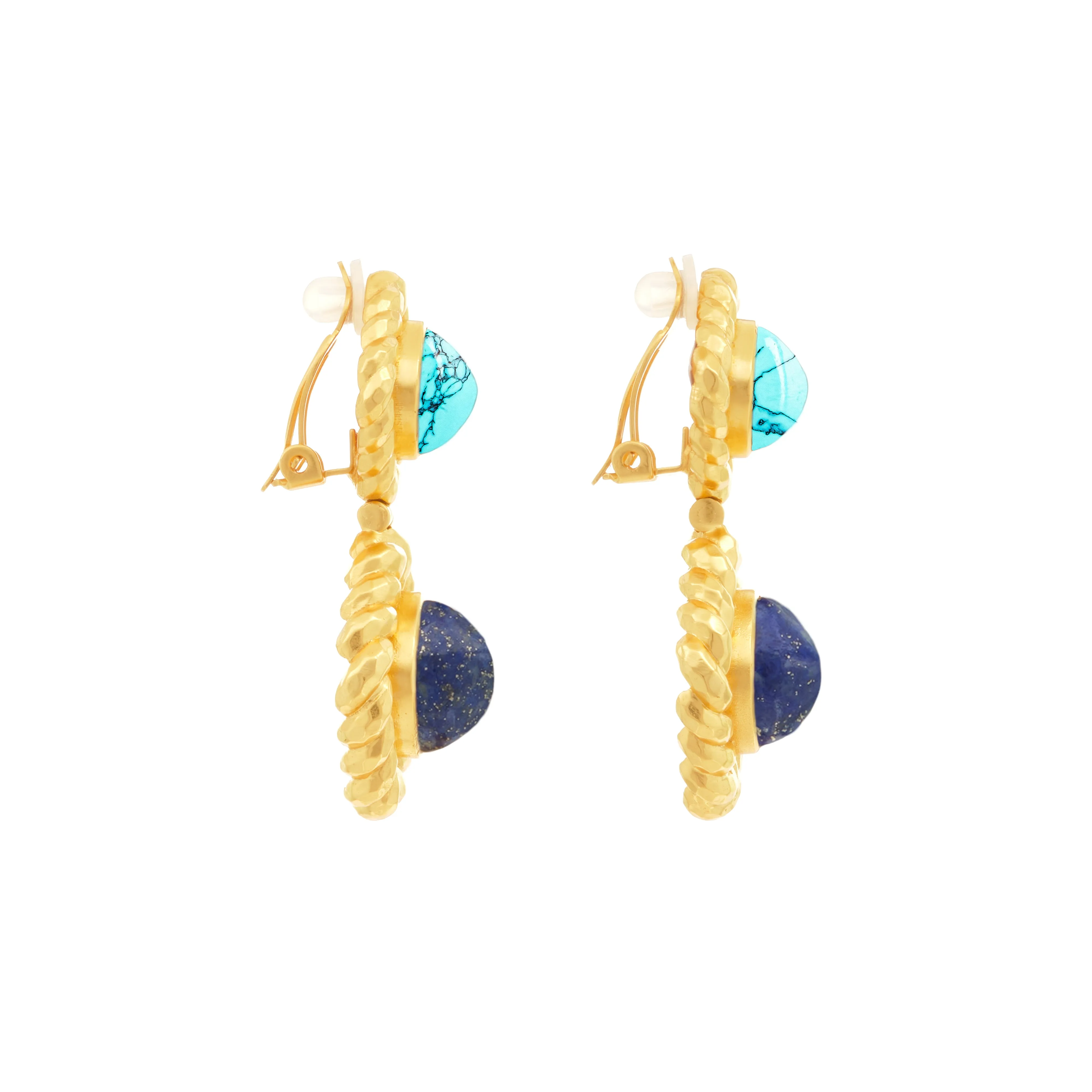 Carlotta Earrings Turquoise & Lapis