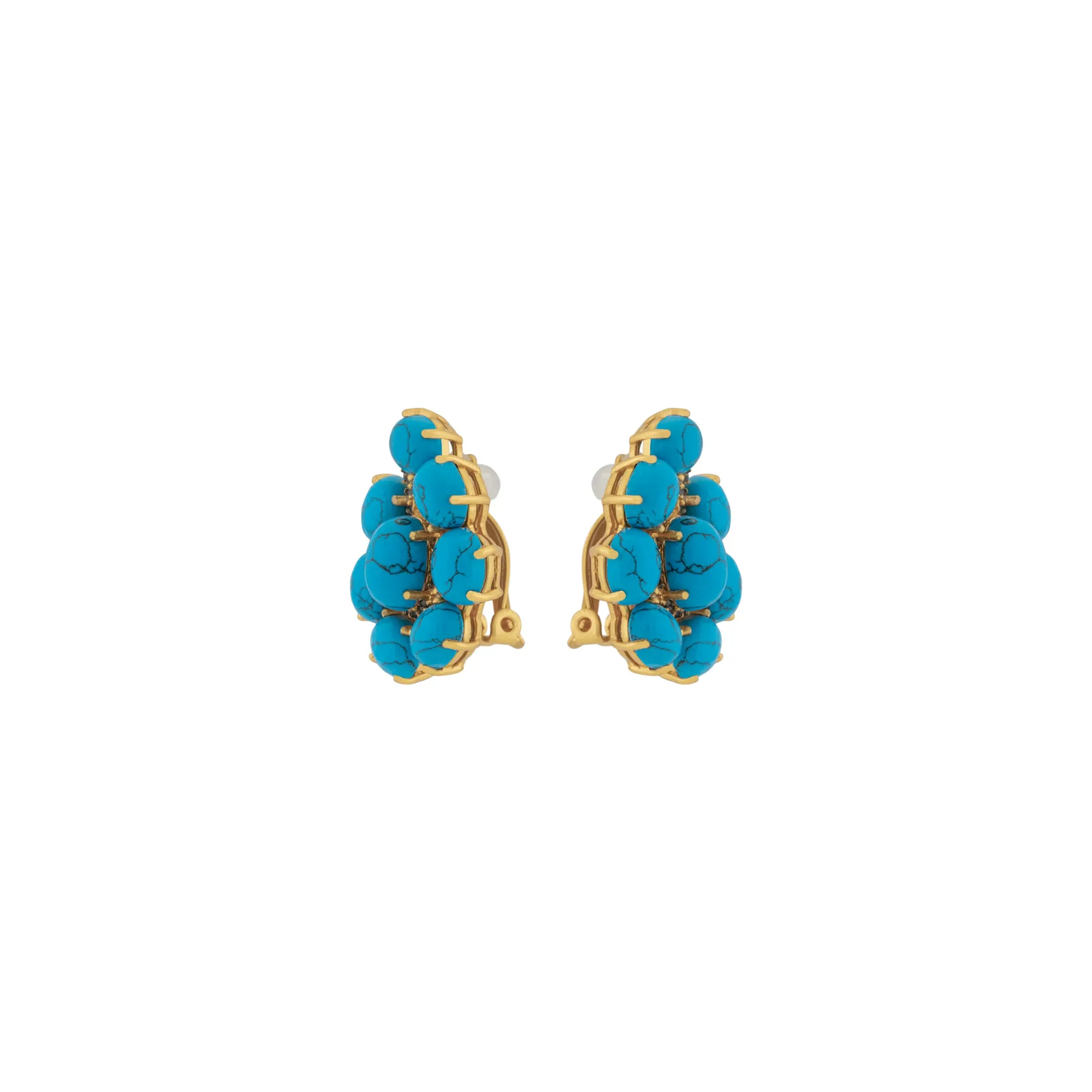 Carmella Earrings Blue Turquoise & Blue Crystal