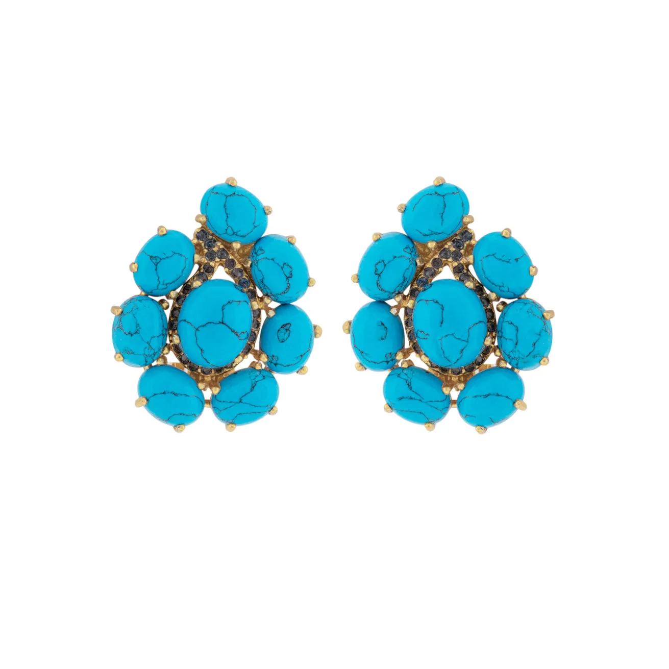 Carmella Earrings Blue Turquoise & Blue Crystal