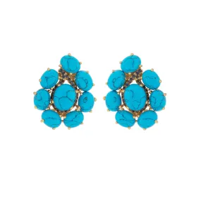 Carmella Earrings Blue Turquoise & Blue Crystal