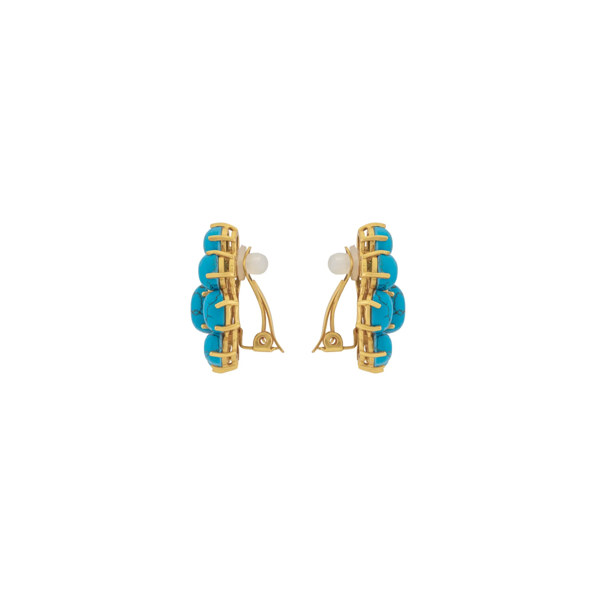 Carmella Earrings Blue Turquoise & Blue Crystal