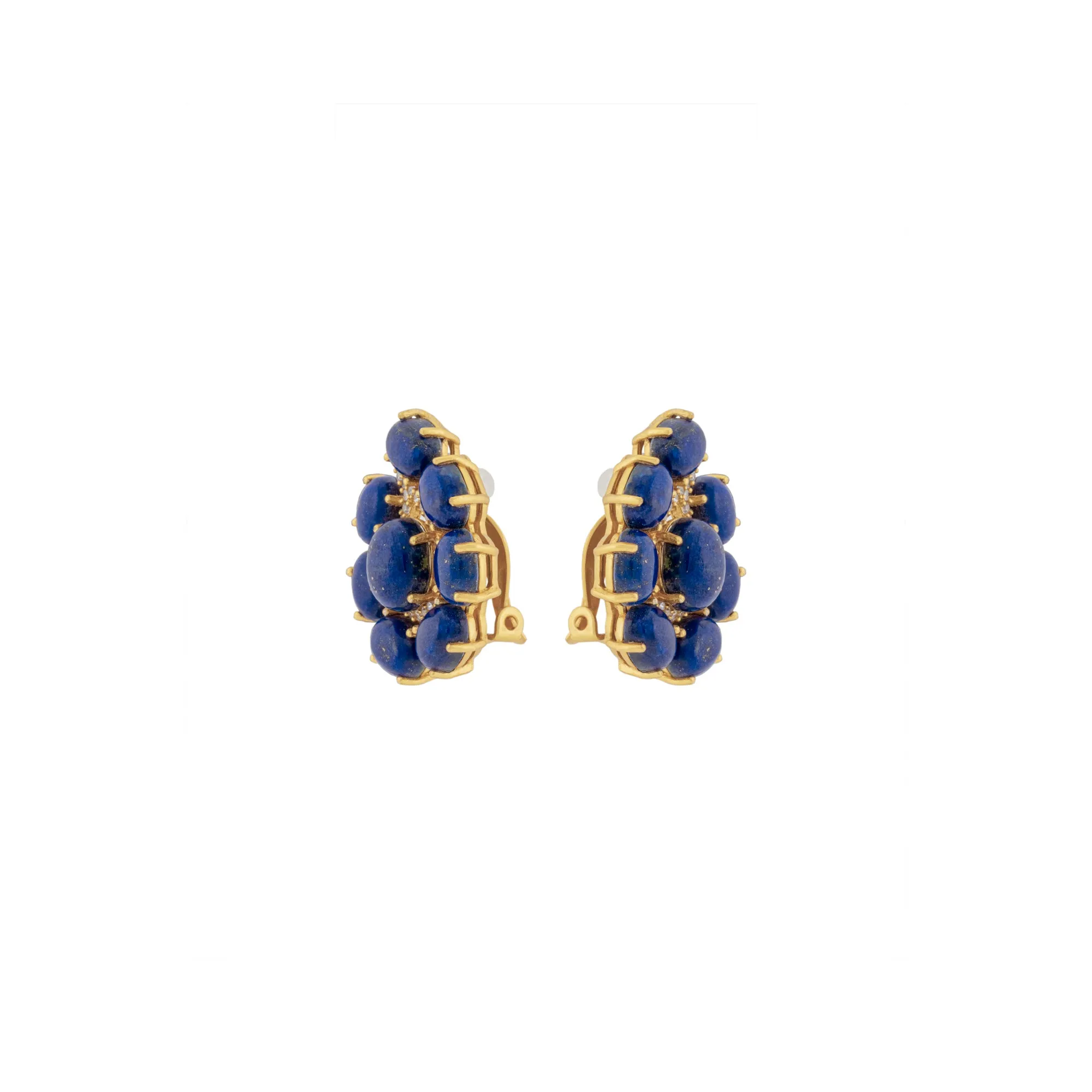 Carmella Earrings Lapis & Clear Crystal