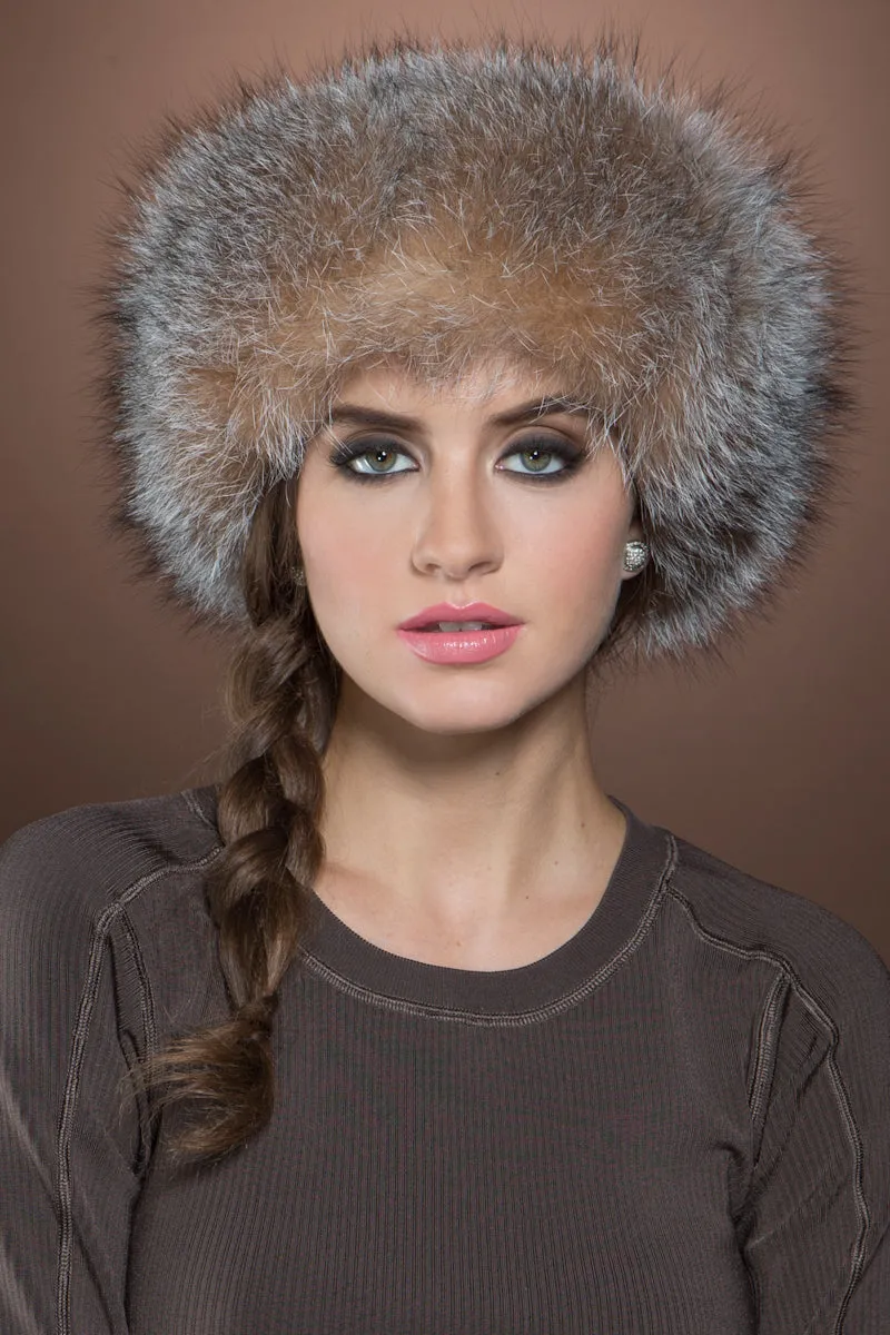 Cashmere Knit and Fox Fur Brim Hat