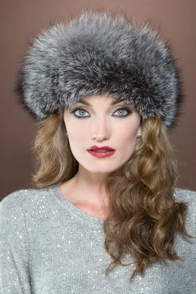 Cashmere Knit and Fox Fur Brim Hat