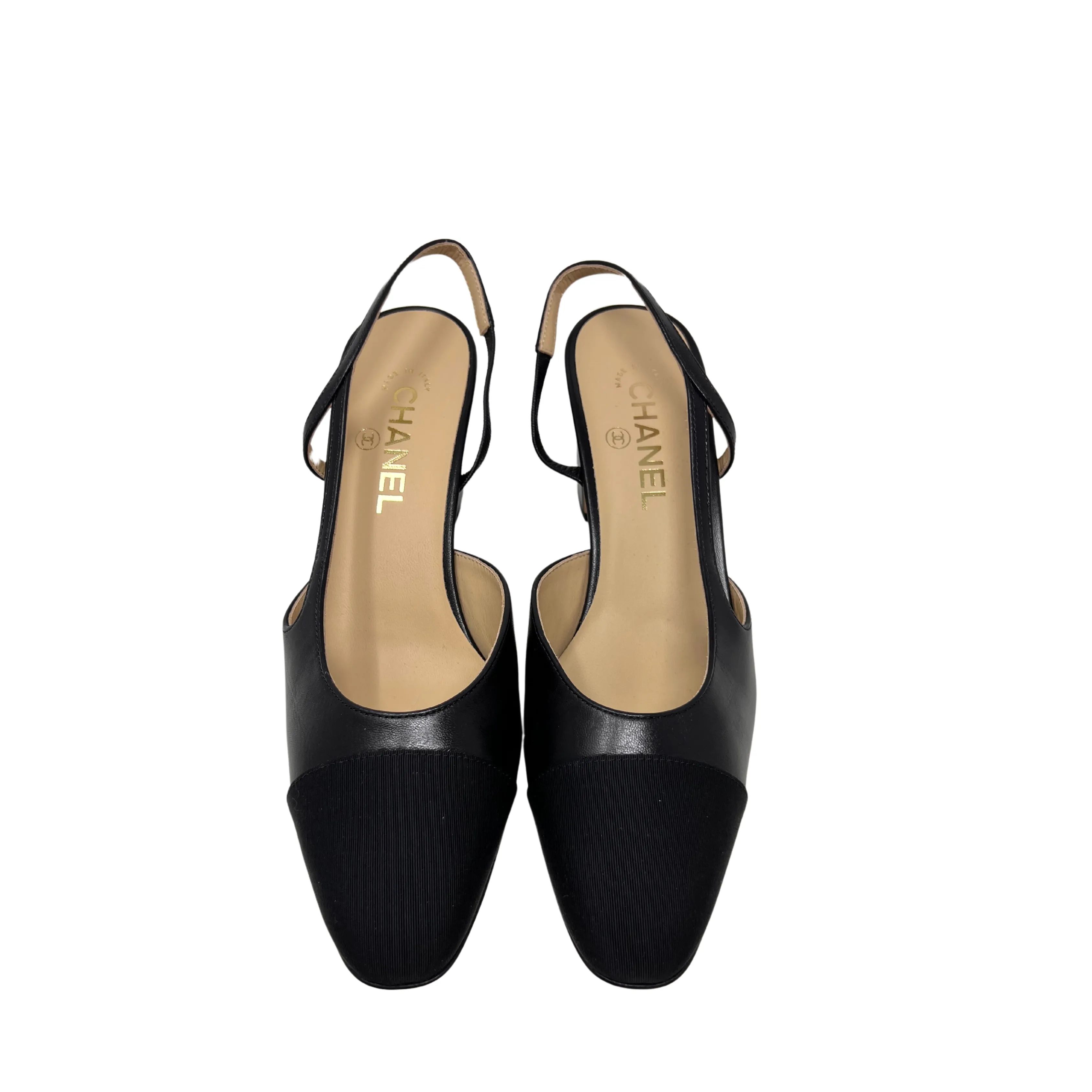 Chanel Cap Toe Slingbacks - Size 40.5