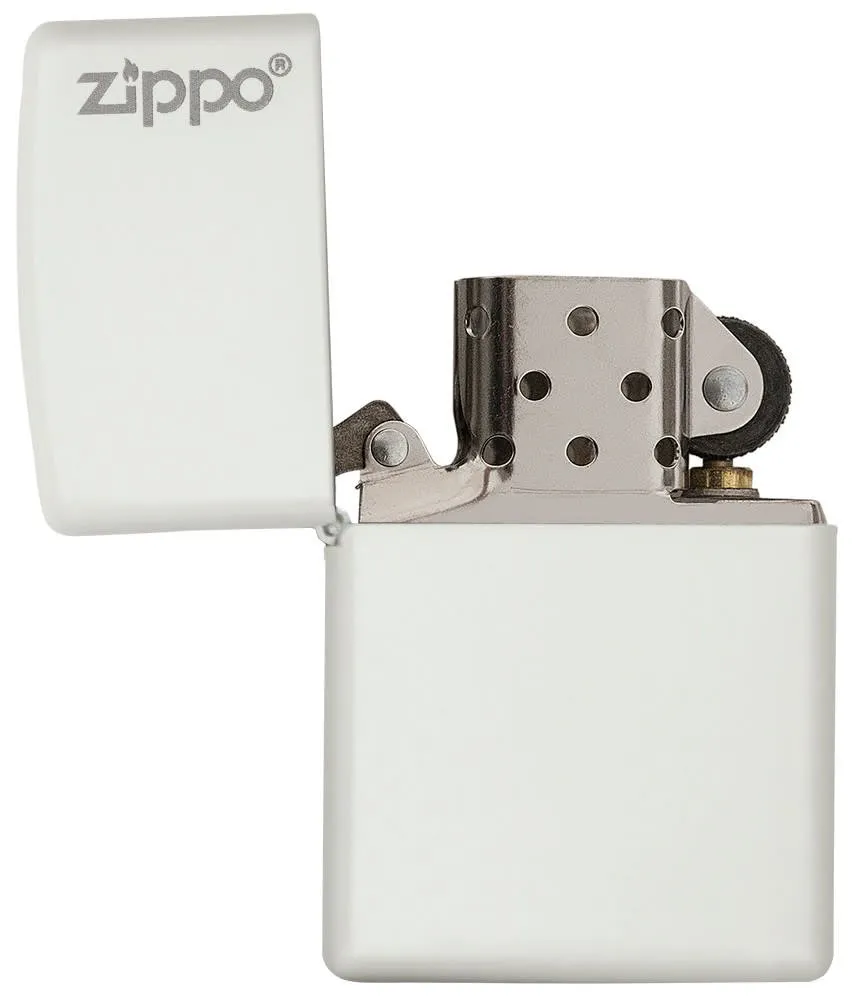 Classic White Matte Zippo Logo